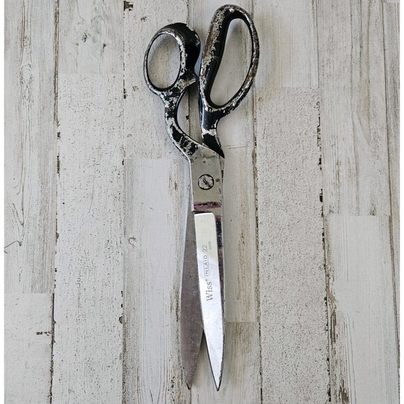 Vintage Wiss Inlaid No. 22W 12-1/2" Long Scissor Upholstery Fabric - Picture 2 of 7